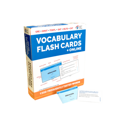 1500 VOCABULARY FLASH CARDS + ONLINE for GRE GMAT SAT CAT – HIGH QUALITY Vocabulary FLASH CARDS + 50 Online Exercises